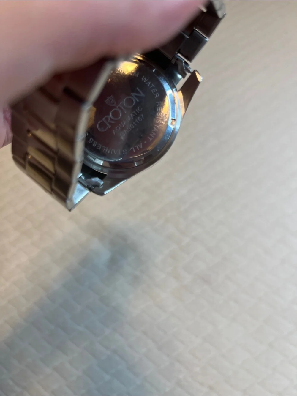 Croton Aquamatic Men's Stainless Steel Watch with Red Dial